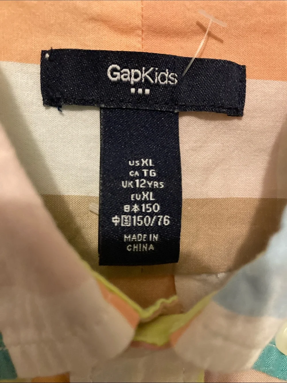 GAP Pastel Multicolor Plaid Button-Down Shirt